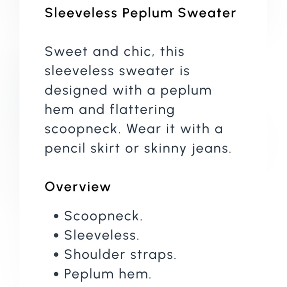 Sleeveless Peplum Sweater - Picture 4 of 6